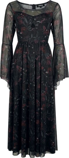 Gothicana by EMP Goth Lang kjole Kjole med all over print S til XXL Damer svart