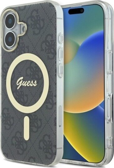 Guess IML 4G MagSafe Etui til iPhone 16 Plus - Svart