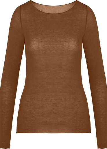 Hunkemöller super soft båthals med cashmere skjorte Brun
