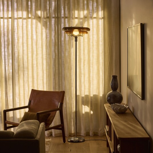Gulvlampe MARKET SET Sunset Brun / Rust Stue Glass Design 180 Brun / Rust