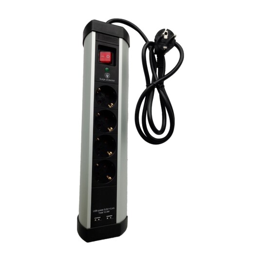 Dacota 4-veis USB skjøteledning med Bryter 1,4 m D4USB2SP1M4SW Dacota 4-veis USB skjøteledning med Bryter 1,4 m D4USB2SP1M4SW