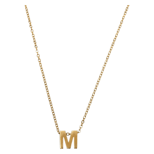 Timi of Sweden Viola Letter Necklace Stainless Steel Gold M