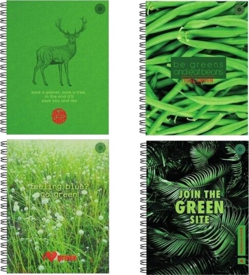 Promised Land Notebook A4/80K Grid Think Green 5 Stk