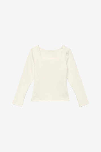 Vero Moda Girl Topp vmMillion LS Square Top 2 way Jrs G Hvit