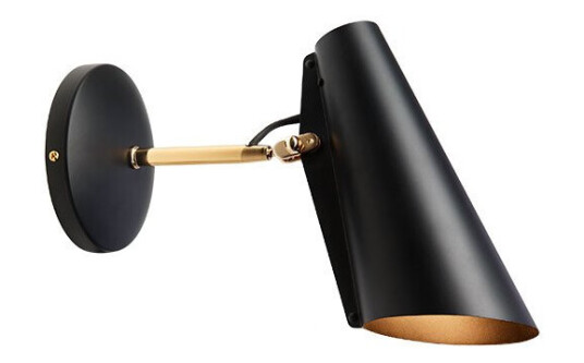 Northern Birdy Vegglampe kort Sort/Messing Northern Birdy Vegglampe kort Sort/Messing