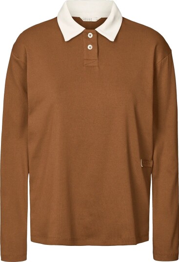 Rethinkit Studios Rib Polo Ls Elevate Brown XL
