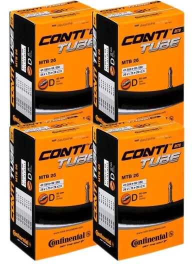 4 stk. Continental 26"Slange 47/62 559 med 40mm Dunlop Ventil