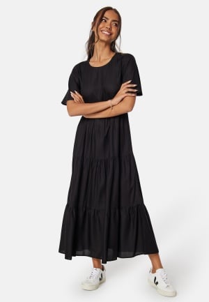Happy Holly Butterfly Sleeve Viscose Midi Dress Black 32/34 Happy Holly Butterfly Sleeve Viscose Midi Dress Black 32/34