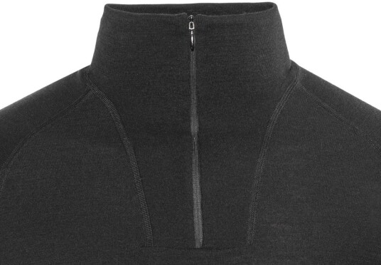 Woolpower Lite Zip Turtle Neck Black Black 2XS