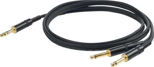 Proel 6,3 Mm Stereo Hann – 2 X 6,3 Mm Mono Hann 5 M Svart