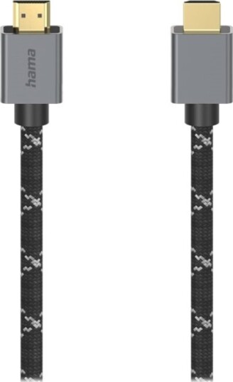 Hama Prime Line Ultra High Speed Hdmi Kabel Med Ethernet Hdmi Hann Til Hdmi Hann 2 M Dobbeltisolert Gråsvart Støtte For 8K Uhd 7680 X 4320