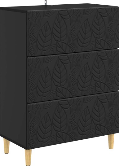 vidaXL Skuffeskap Svart 66 x 34,5 x 90 cm Konstruert tre vidaXL Skuffeskap Svart 66 x 34,5 x 90 cm Konstruert tre