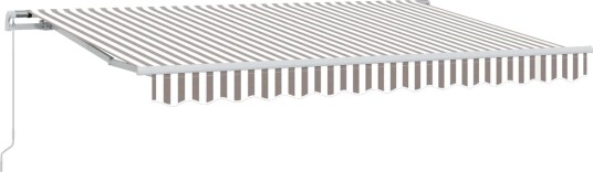  Uttrekkbar markise Lys Grå og Hvit 600 × 350 cm