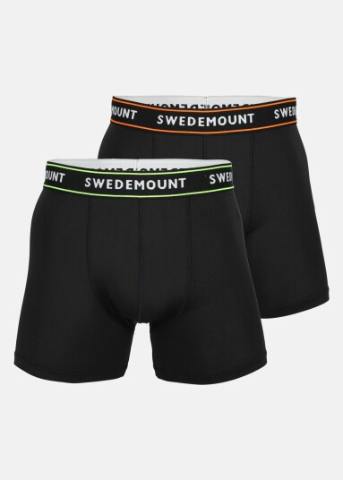 Swedemount Active Boxer Shorts 2-Pack Black/Orange/Lime 2xl Underklær