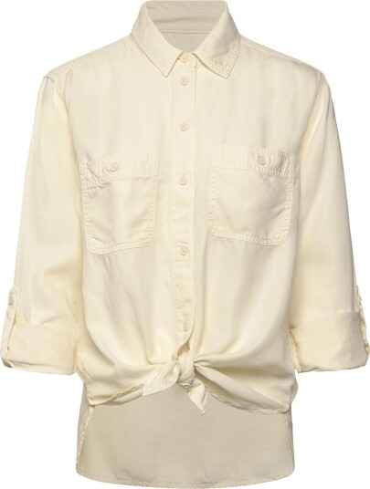 American Eagle 3696 Core New Tencel Shirt   CREAM   XS