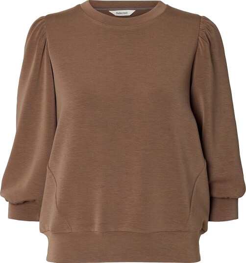 Selected Women Collegegenser slfTenny 3/4 Sweat Top Natur
