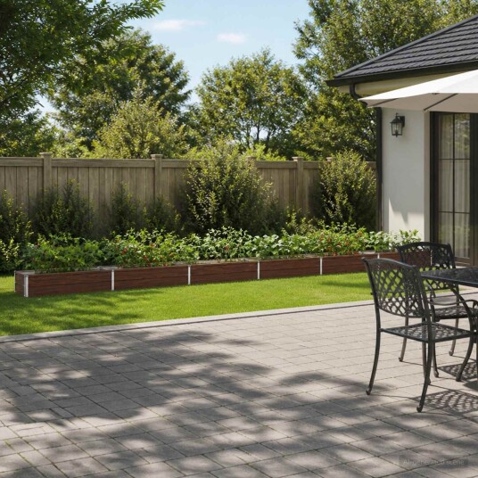 vidaXL Hevet Hagebed Svart 600 x 40 x 24 cm kaldvalset stål