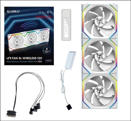 Lian Li UNI FAN SL Wireless 120 Reverse Viftepakke 3x120mm Hvit