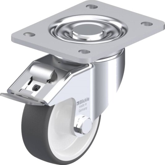 Blickle 662924 Lh-Poth 100G-3-Fi Styrehjul Med Bremse, Hjuldiameter 100 Mm