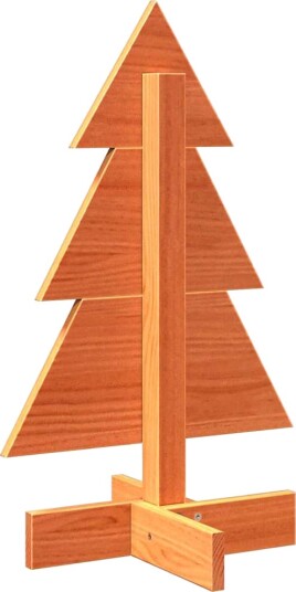 Vidaxl Juletre av tre til pynt voksbrun 60 cm heltre furu