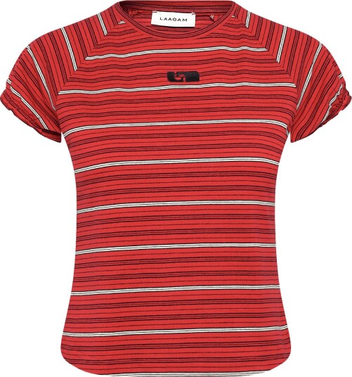 Laagam Zaira Red Embroidered Logo T Shirt   RED   L/40