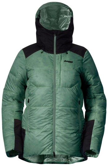 Bergans Magma Warm Down Jacket W/Hood Women Dame 25296 Dark Jade Green/Black M
