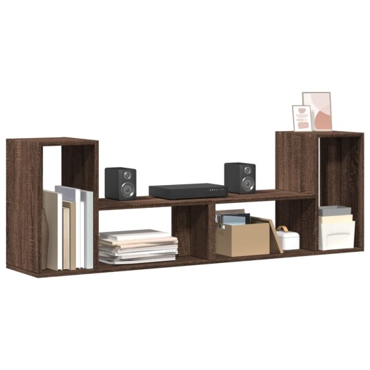 TV-benker 2 stk brun eik 75x30x50 cm konstruert tre