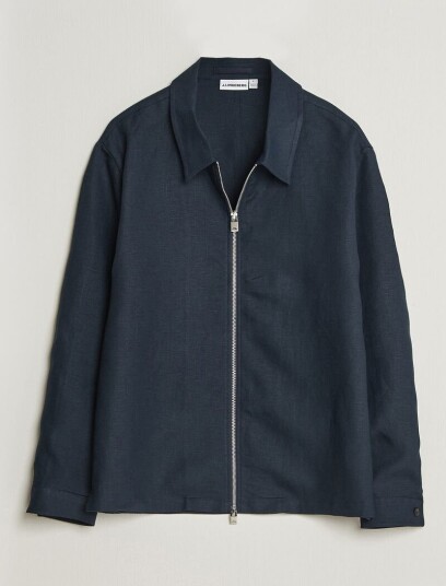 J.Lindeberg Julius Drape Linen Overshirt Navy J.Lindeberg Julius Drape Linen Overshirt Navy