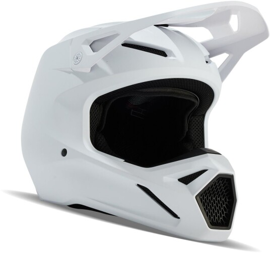 FOX V1 Solid Motocross Hjelm XS Hvit FOX V1 Solid Motocross Hjelm XS Hvit