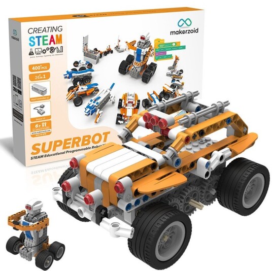 Makerzoid 26-i-1 Programmerbar Superbot Fra 6 år 400+ Klosser