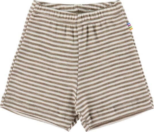 Joha Shorts Ull/Silke Rib Mørk Beige/Stripete Joha 70 Shorts Hvit