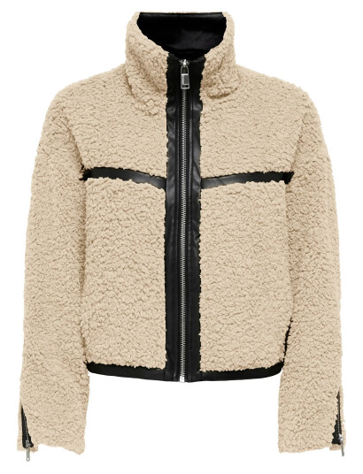 ONLY Onlpatti Life Teddy Short Jacket Cc Otw - Cream - M ONLY Onlpatti Life Teddy Short Jacket Cc Otw - Cream - M