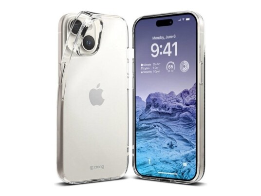 Crong Crystal Slim Cover - Iphone 15 Plus-Deksel (Gjennomsiktig)