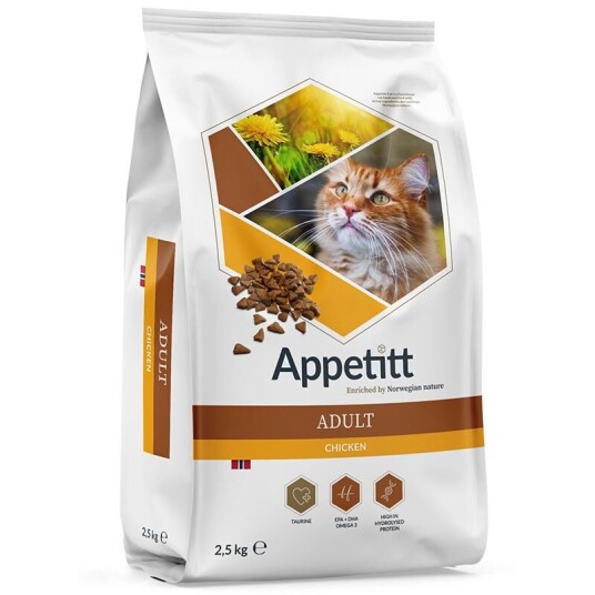 Appetitt Tørrfôr til Katt Voksen Kylling 2,5 kg