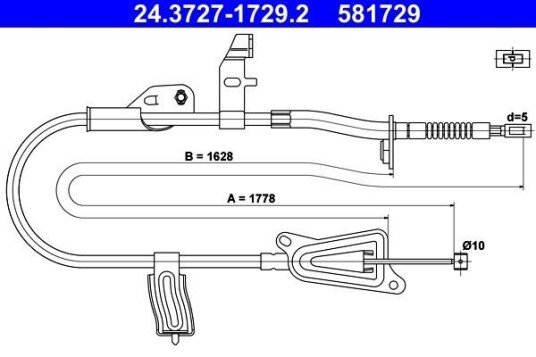 Tautrekk, håndbremse ATE 24.3727-1729.2