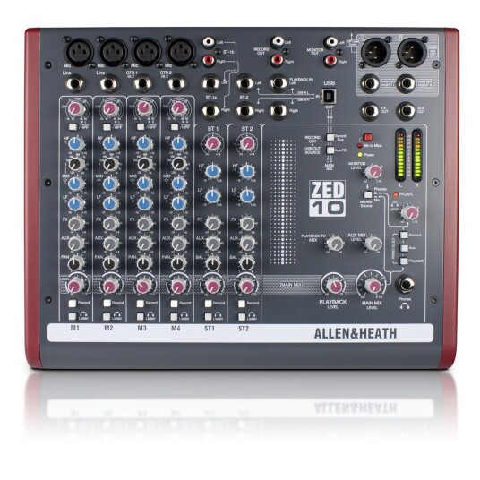Allen & Heath Allen and Heath ZED-10 USB Compact Stereo Mixer Allen & Heath Allen and Heath ZED-10 USB Compact Stereo Mixer