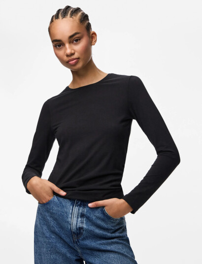Pieces Pcsirene Ls Tee Jrs Noos - Black - L Pieces Pcsirene Ls Tee Jrs Noos - Black - L