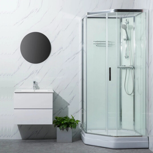 Bathlife Ideal Dusjkabinett 90x90 cm, Aluminium profil/Klarglass Bathlife Ideal Dusjkabinett 90x90 cm, Aluminium profil/Klarglass