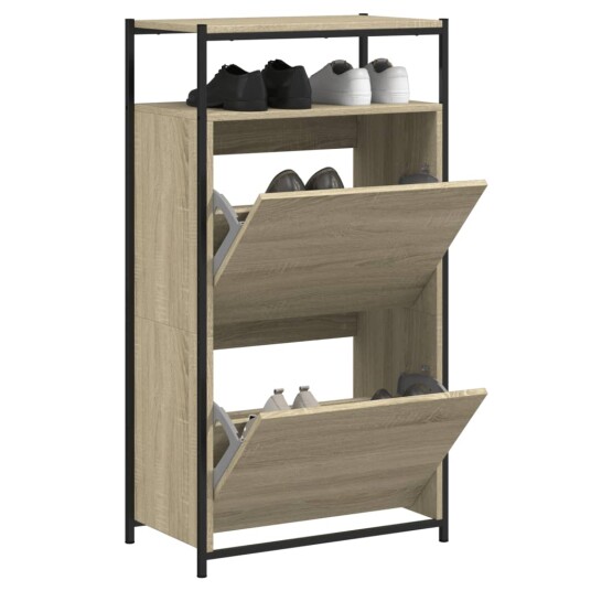 Skoskap sonoma eik 60x34x112 cm konstruert tre 8721012382664 Skoskap sonoma eik 60x34x112 cm konstruert tre 8721012382664