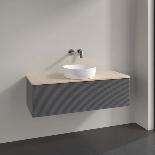 Villeroy & Boch Antao Servantskap med 1 skuff 120x50x36 cm u/lys Antrasitt/Crème Villeroy & Boch Antao Servantskap med 1 skuff 120x50x36 cm u/lys Antrasitt/Crème