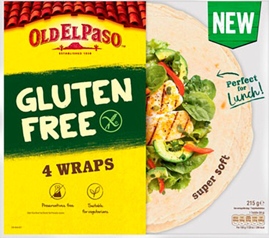 Old El Paso Glutefri Wrap Large 4 stk