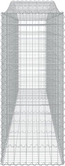 vidaXL Gabionkurver buede 15 stk 400x50x120/140 cm galvanisert jern