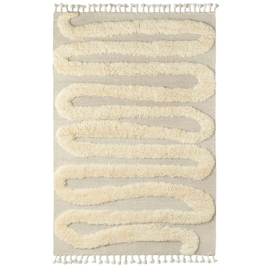 Dusty Deco Snake Rya Ullteppe Off white 200x300 cm