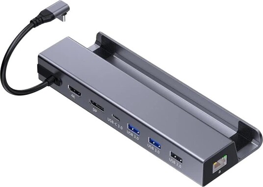 Nørdic 8-i-1 Dokkingstasjon for Steam Deck HDMI 4K 60Hz DisplayPort 4K 60Hz RJ45 USB-C 3x USB-A
