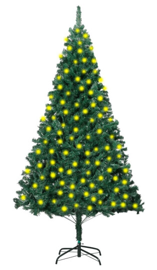 vidaXL Kunstig juletre med LED og tykke grener grønn 210 cm vidaXL Kunstig juletre med LED og tykke grener grønn 210 cm