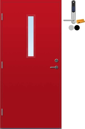 Ytterdør Bygg1 Kjeller Klarglass med Yale Doorman Classic Home