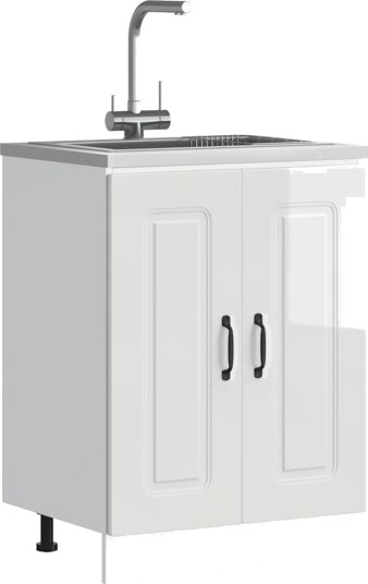  Vask underskap Kalmar høyglans hvit 60x46x81,5cm konstruert tre 8721158417855