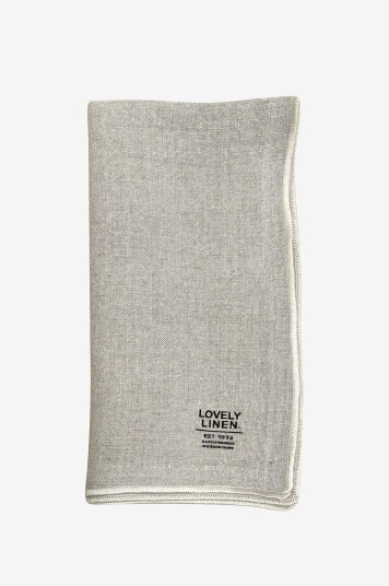Lovely Linen   Serviett Grace i vasket lin 4 pakning   Beige