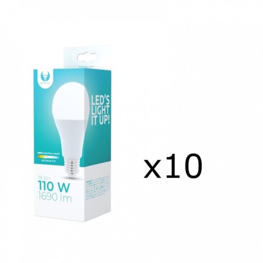 LED-lampe E27, A65, 15W, 230V, 3000K 10-pakning, Varm hvit LED-lampe E27, A65, 15W, 230V, 3000K 10-pakning, Varm hvit