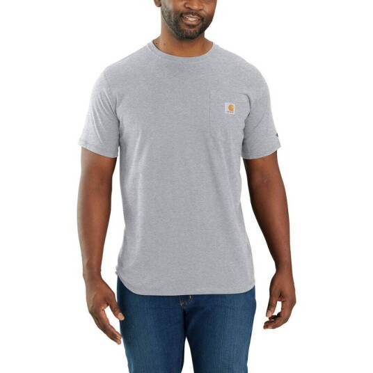 Carhartt Men"s Carhartt Force Relaxed Fit Midweight Short-Sleeve Pocket T-Shirt Heather Grey S